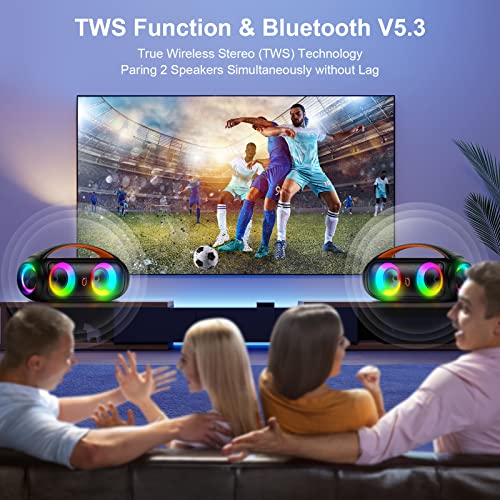 Portable Bluetooth Speaker with Subwoofer, IP65 Waterproof I231