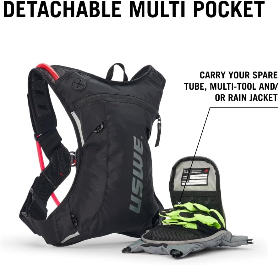 Black Grey 3L Hydration Pack with 2.0L Water Bladder O711205