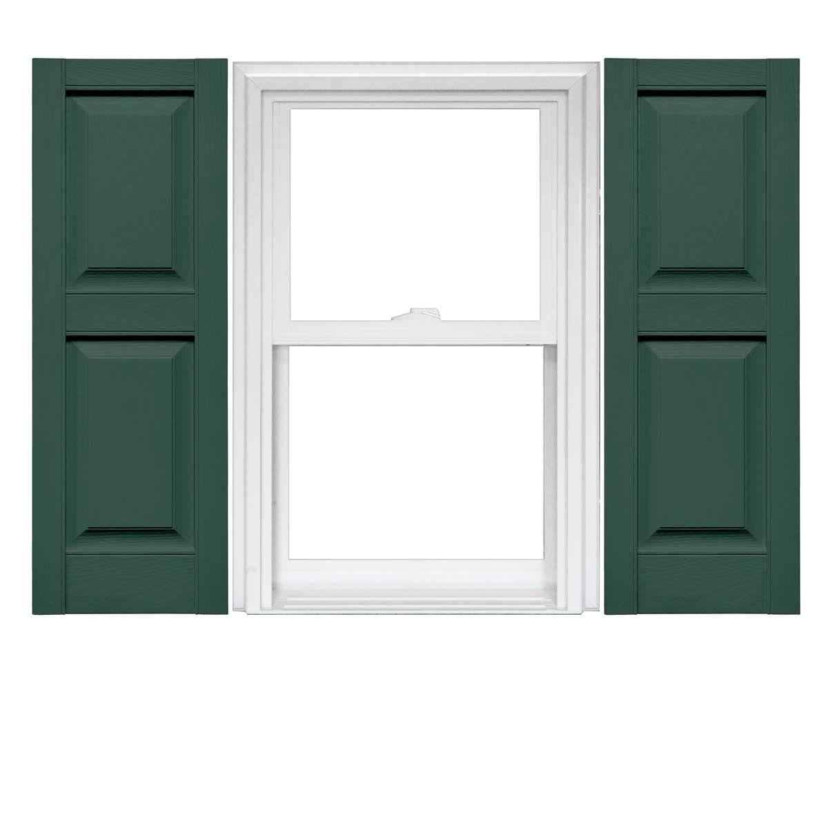Forest Green Raised Panel Vinyl Shutters (1 Pair) 14.75 x 59 H489967