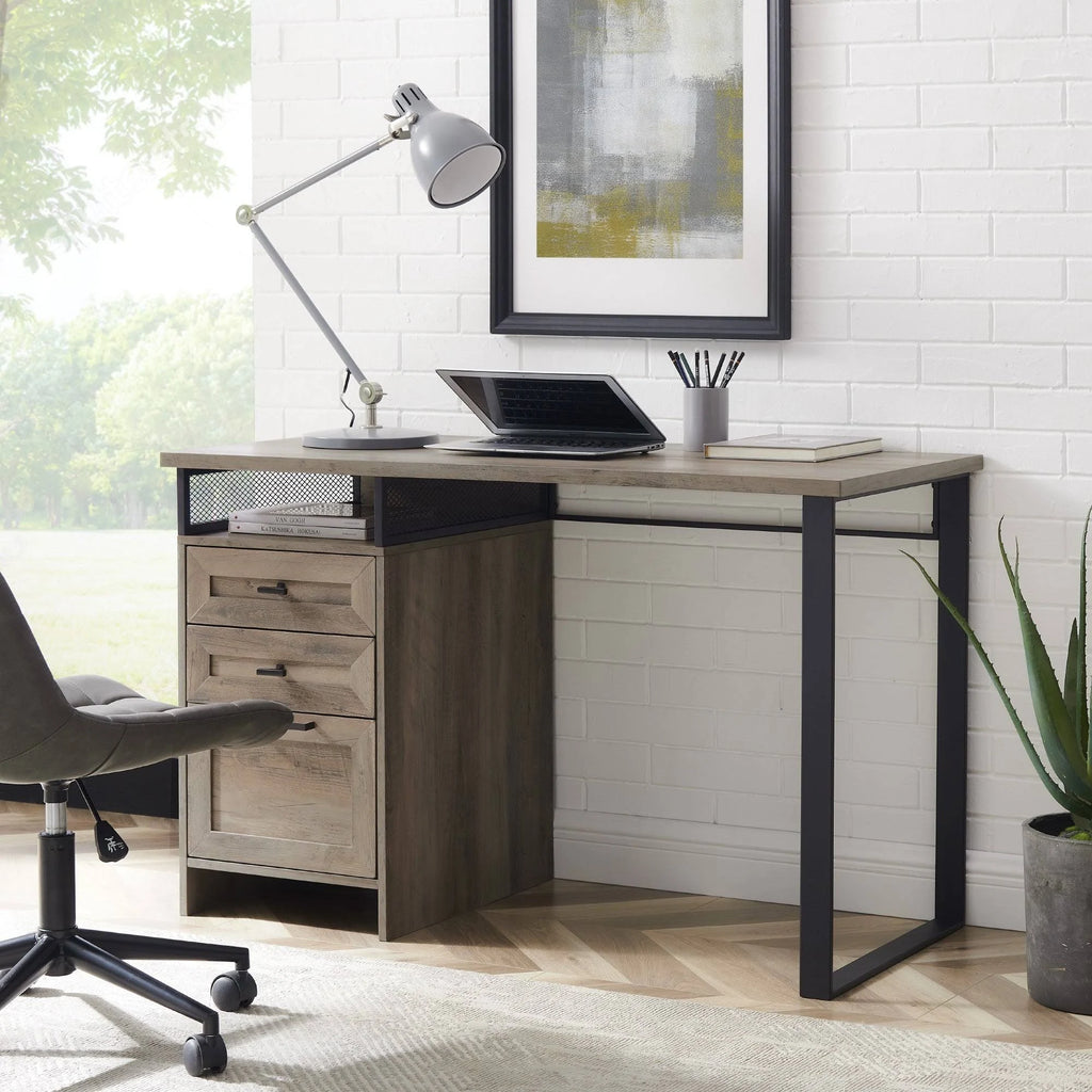 Reclaimed Barnwood 3-Drawer Writing Desk J882470
