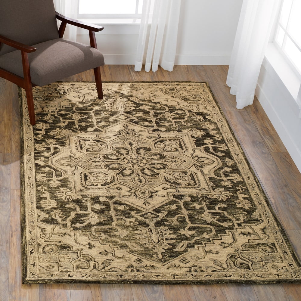 Hand-hooked Wool Star Area Rug Red/Multi 7'9" x 9'9" G352810