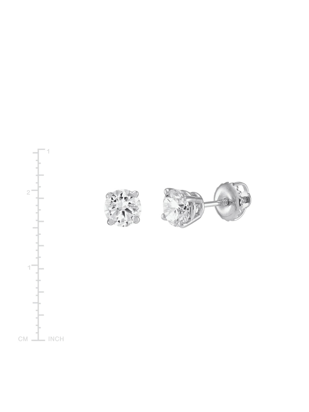 14kt White Gold Diamond Solitaire Stud Earrings V1893