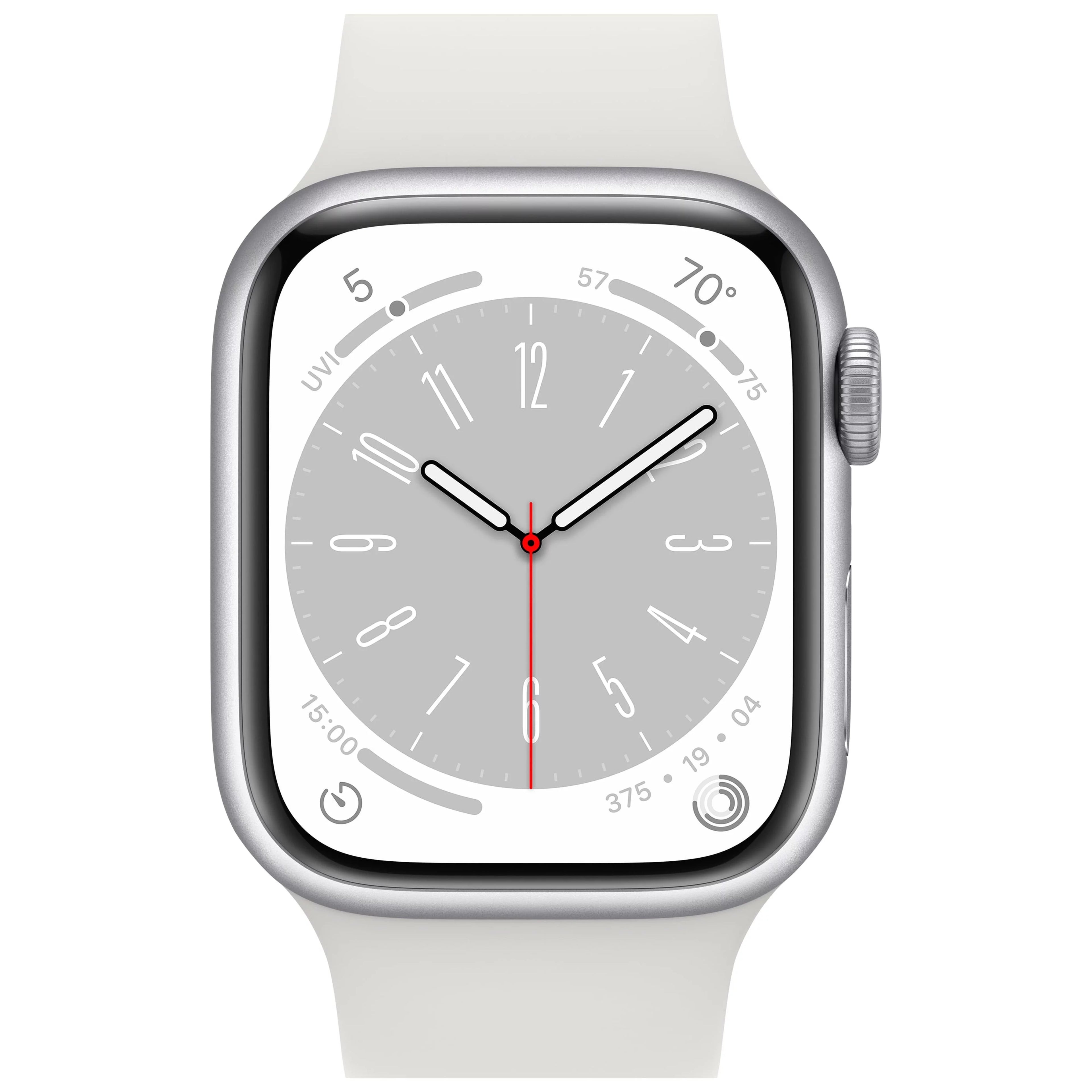 Silver Aluminum 41mm Apple Watch with White Sport Band W4200