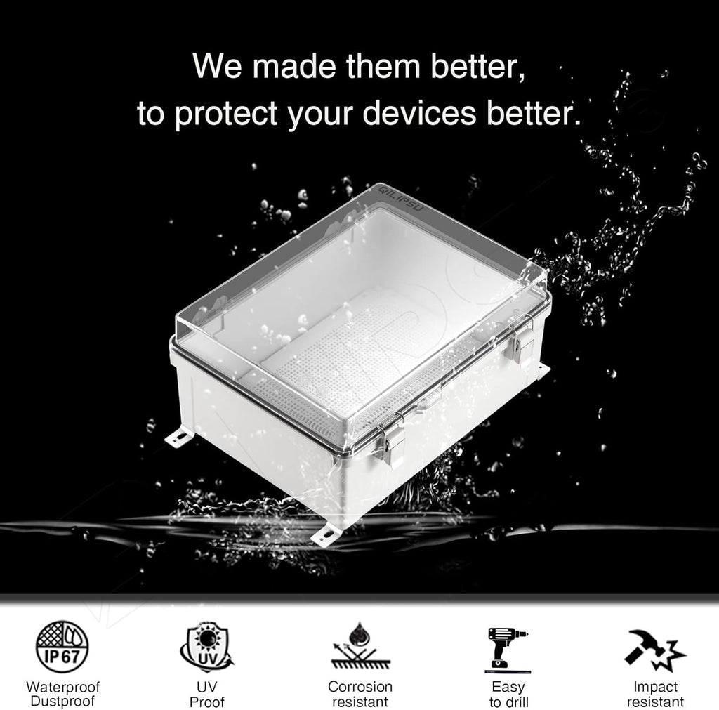 Grey ABS Plastic IP67 Waterproof Junction Box with Mounting Plate K5556