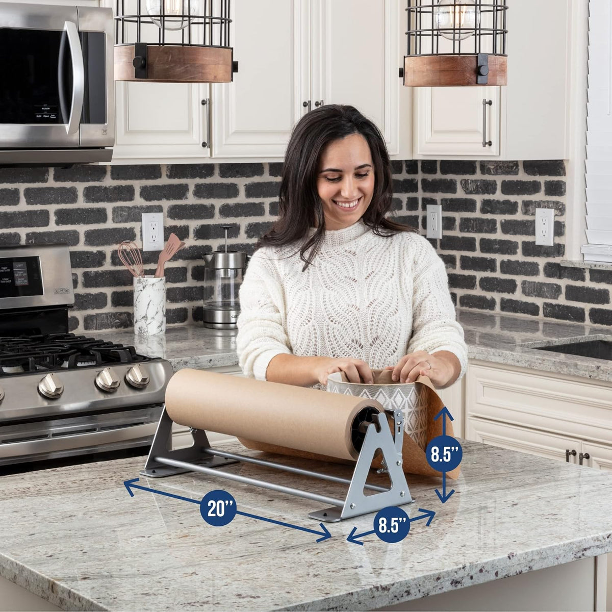 18 Inches Kraft Paper Roll Dispenser and Cutter, Pack of 2 C28008
