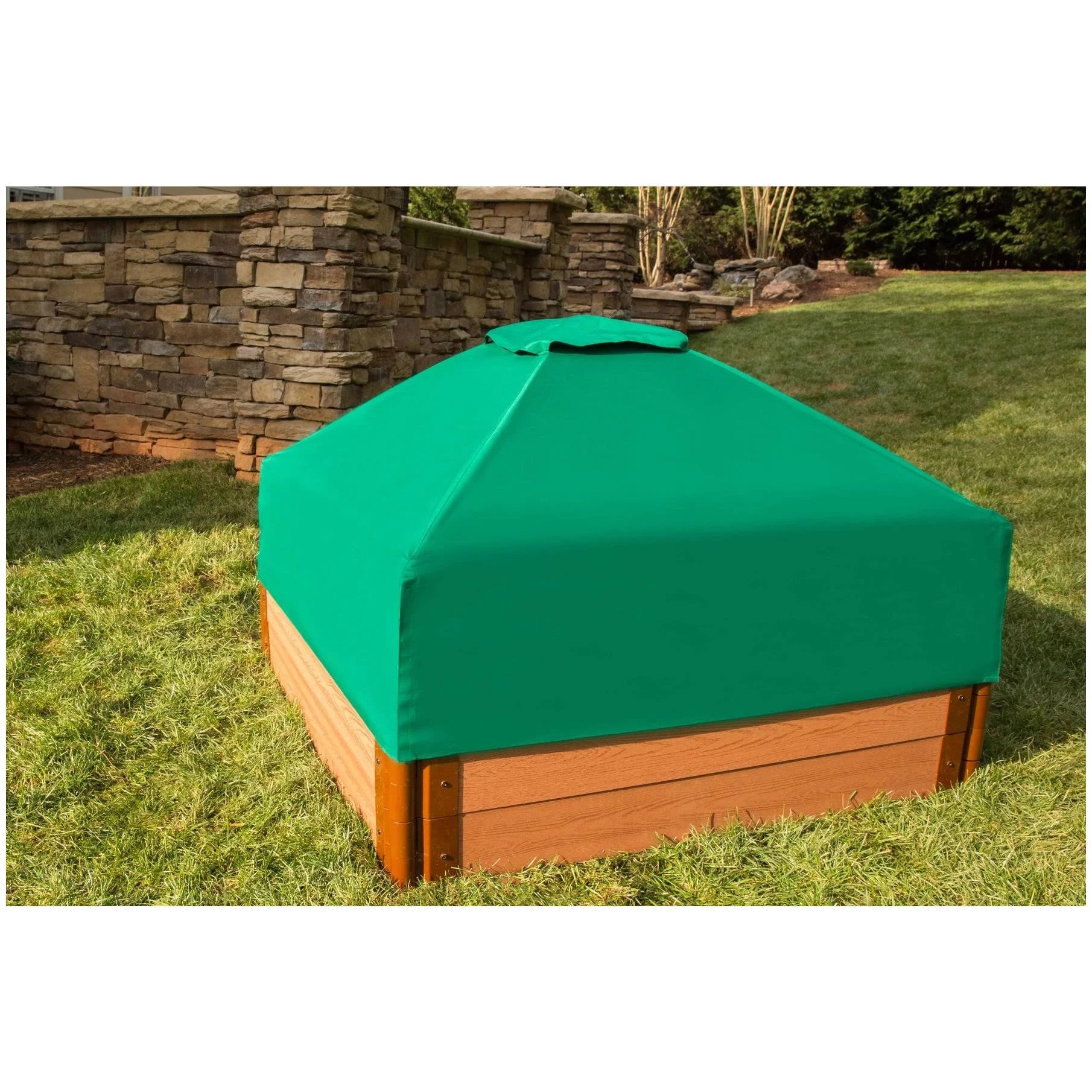 4 ft. x 4 ft. x 11 in. Square Sandbox Composite with Telescoping Canopy/Cover J276572
