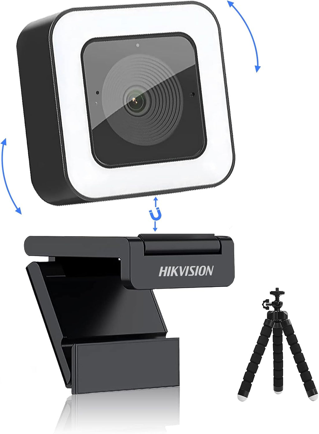 2K HD Webcam with Light Microphone, 2 Built-in Noise Reduction Mics, Autofocus, 30fps Type C USB2.0, Tripod Pack of 2 Y3729