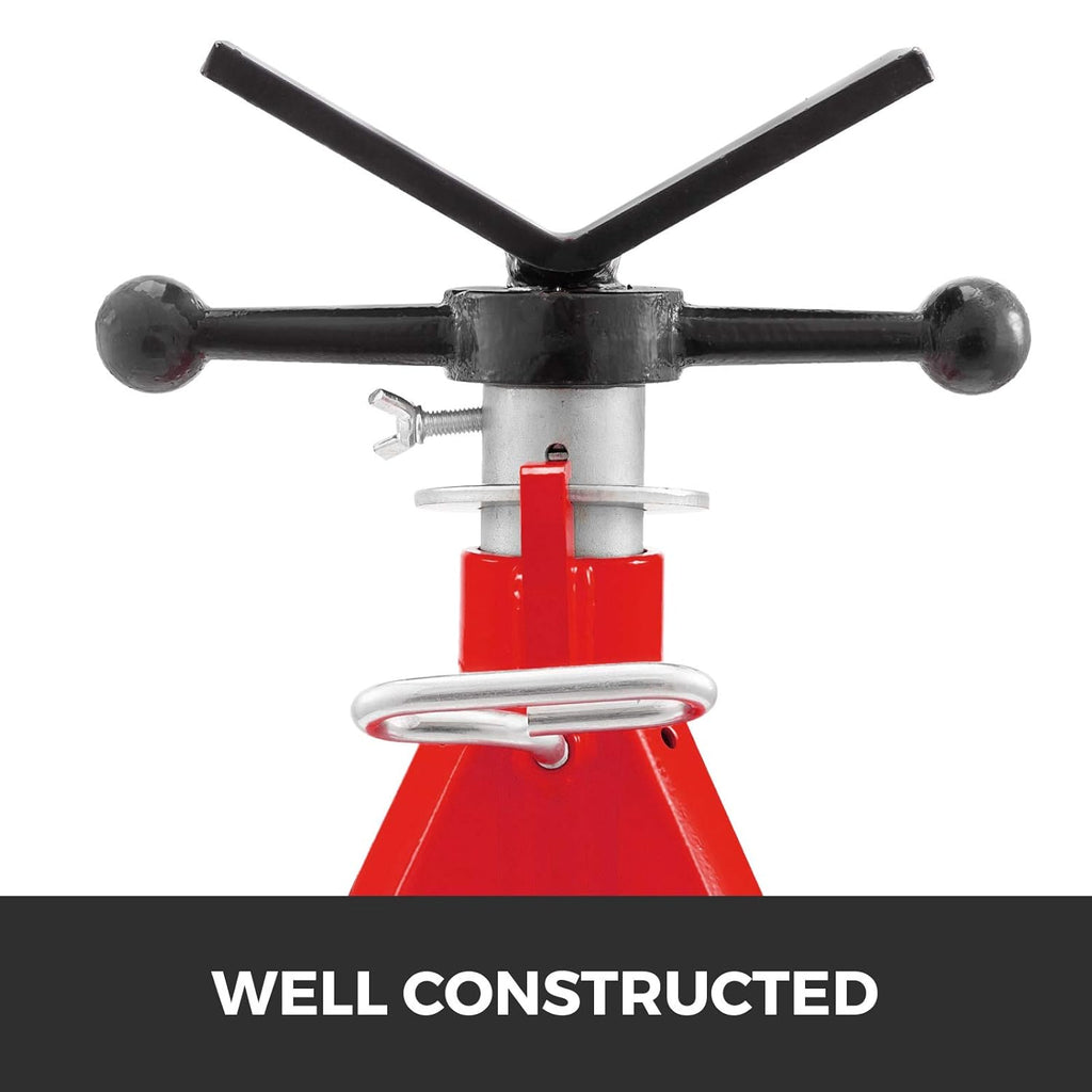 V Head Pipe Stand, Adjustable Height 20-37, 2500 lb. Load Capacity, Carbon Steel R591