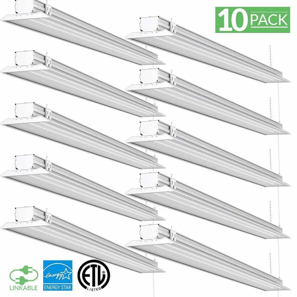 10 Pack Flat LED Shop Light Fixture 40W 5000K Daylight V80454