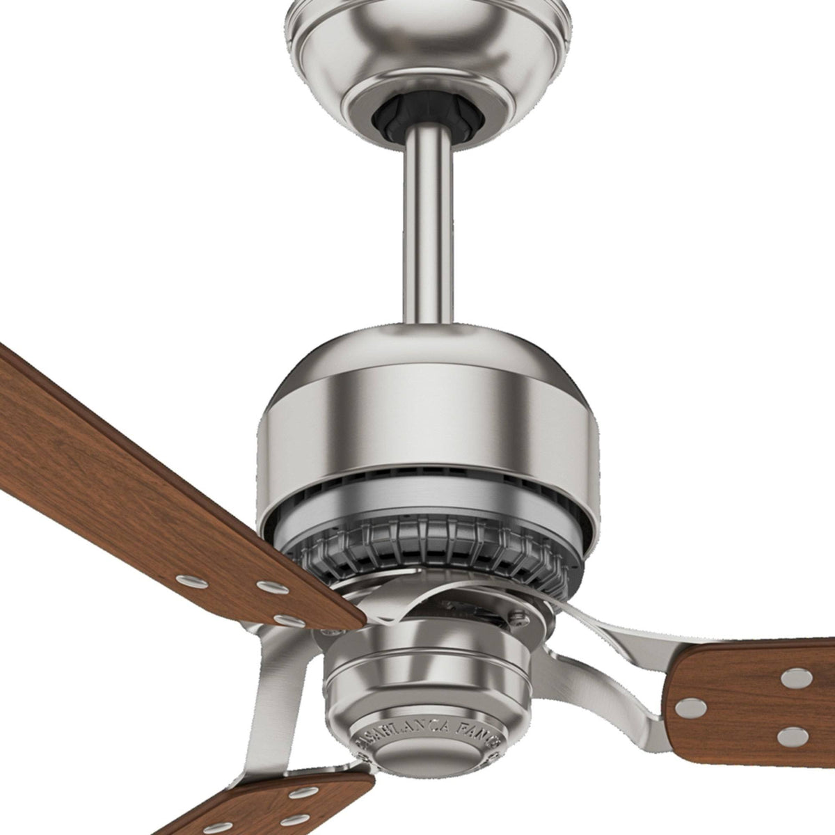 Brushed Nickel Ceiling Fan with Burnt Walnut/Walnut Blades L5180