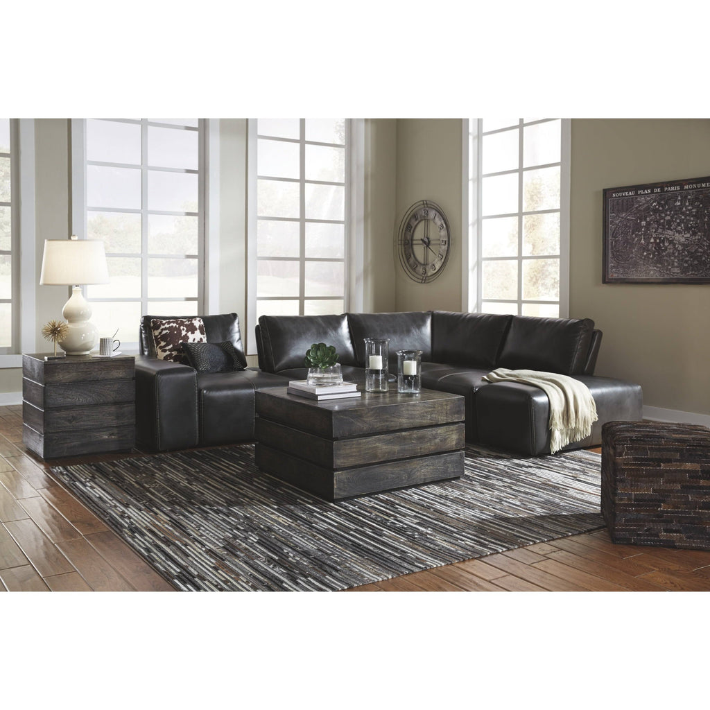 Transparent Black Square End Table H8766