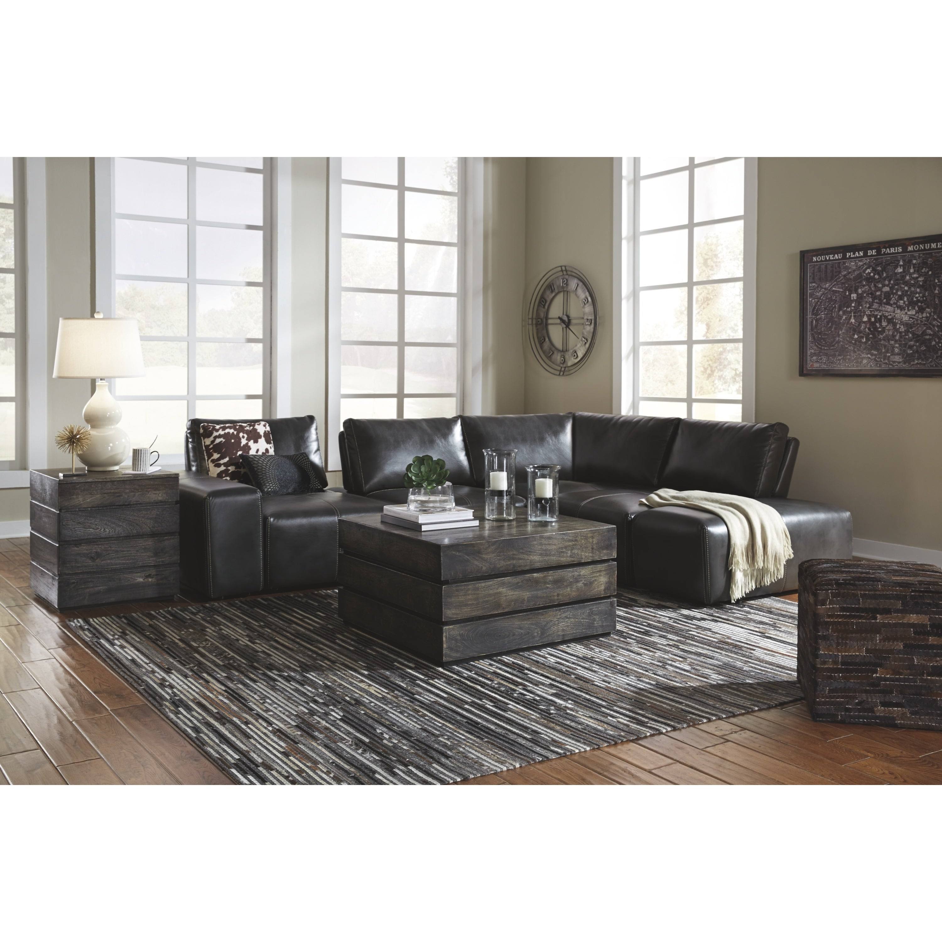 Transparent Black Square End Table H8766
