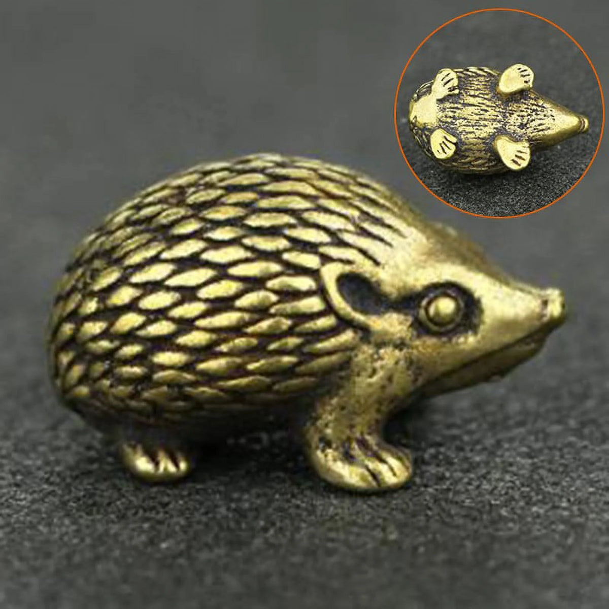 Vintage Brass Hedgehog Statue Ornament B302