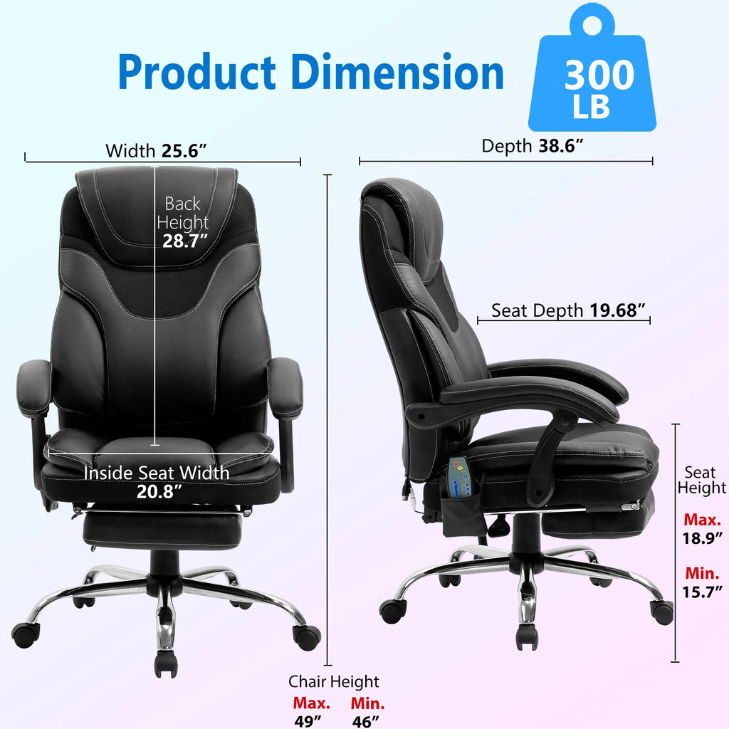 Ergonomic High Back Reclining Office Chair with Footrest U92294