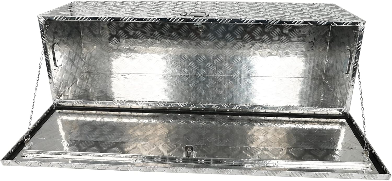 Truck Bed Tool Box Aluminum 48 X 15 X 15 Inch Silver V3287
