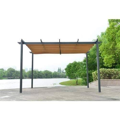 Sand Aluminum Retractable Canopy Pergola V6388
