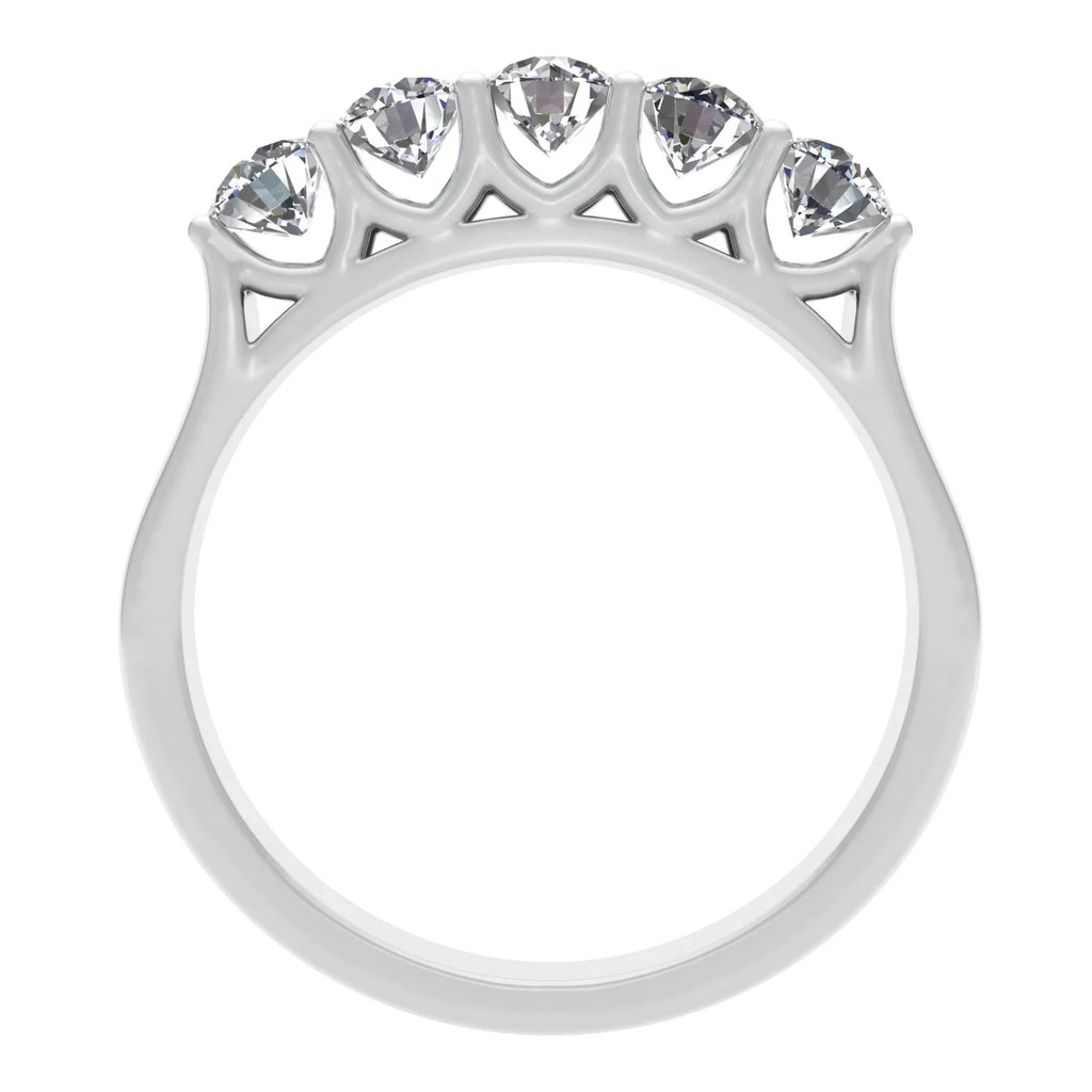 10k White Gold Diamond Five Stone Wedding Band G670647