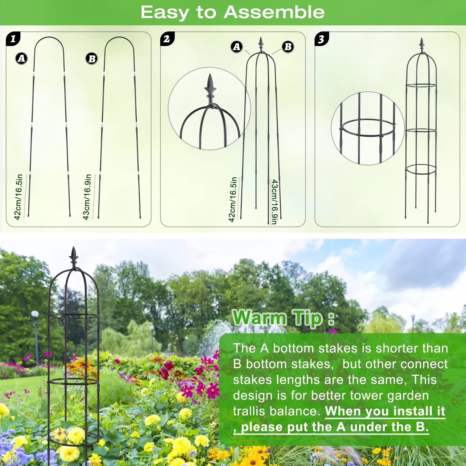 2 Pack 6ft Tall Garden Trellis Z97760