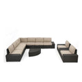 Outdoor 9 Seater Sectional Sofa and Club Chair Chat Set J783