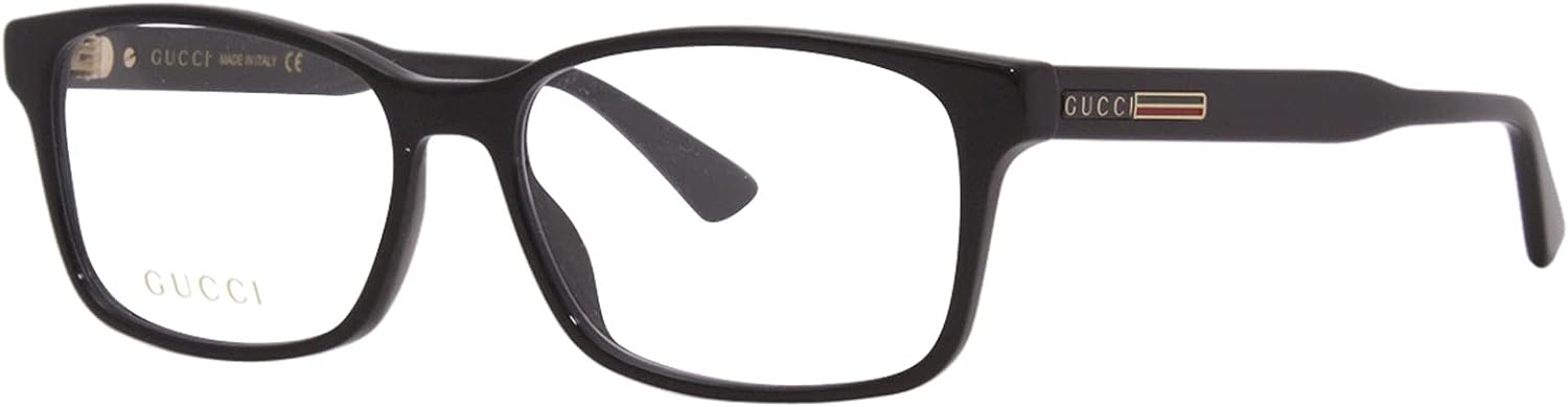 Black Plastic Rectangle Eyeglasses 55mm G534
