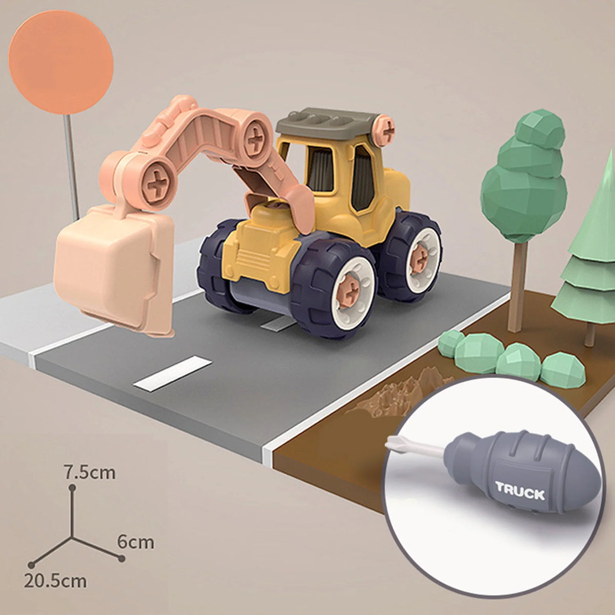 DIY Nut Building Construction Toy Excavator O27108