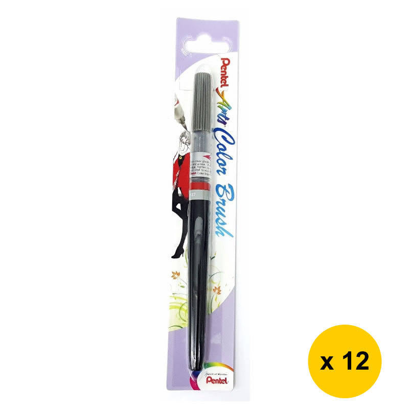 12pcs Grey Refillable Calligraphy Brush Pen Z323