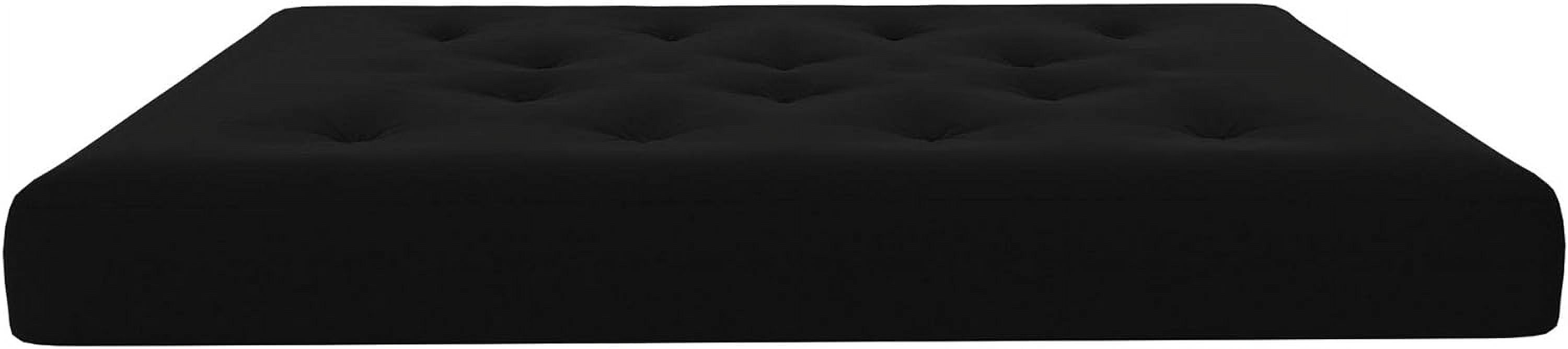 8-Inch Pocket Spring Coil Futon Mattress, Polyester Linen, Full, Black N446398