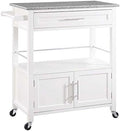 Granite Top Kitchen Cart in White I906539