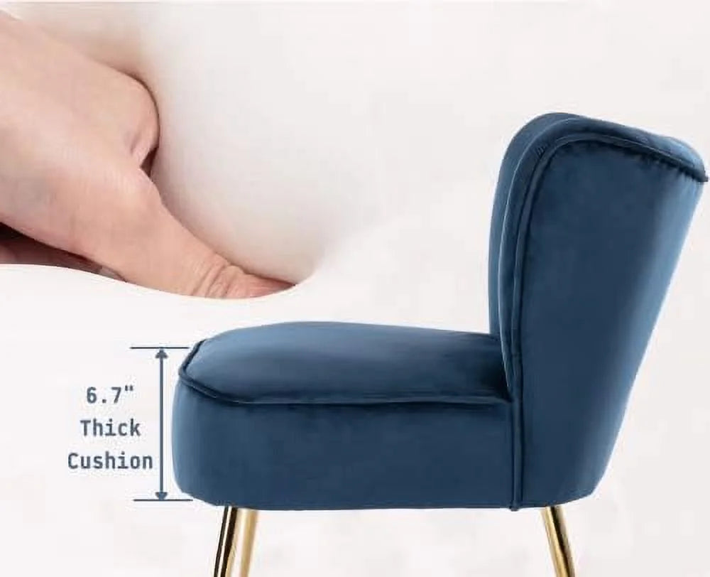 Velvet Accent Chairs Set of 2 with Golden Legs D3008