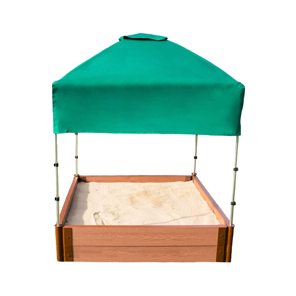 4 ft. x 4 ft. x 11 in. Square Sandbox Composite with Telescoping Canopy/Cover J276572