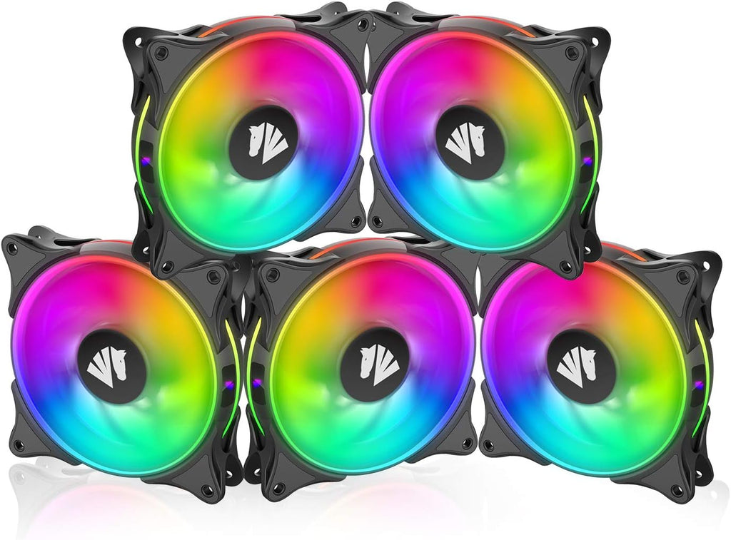120mm ARGB PWM Case Fan 5PACK Black G293