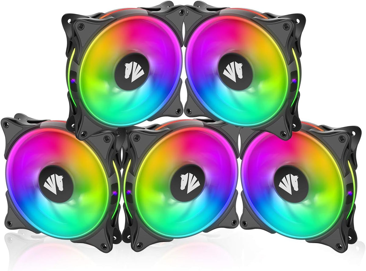 120mm ARGB PWM Case Fan 5PACK Black G293