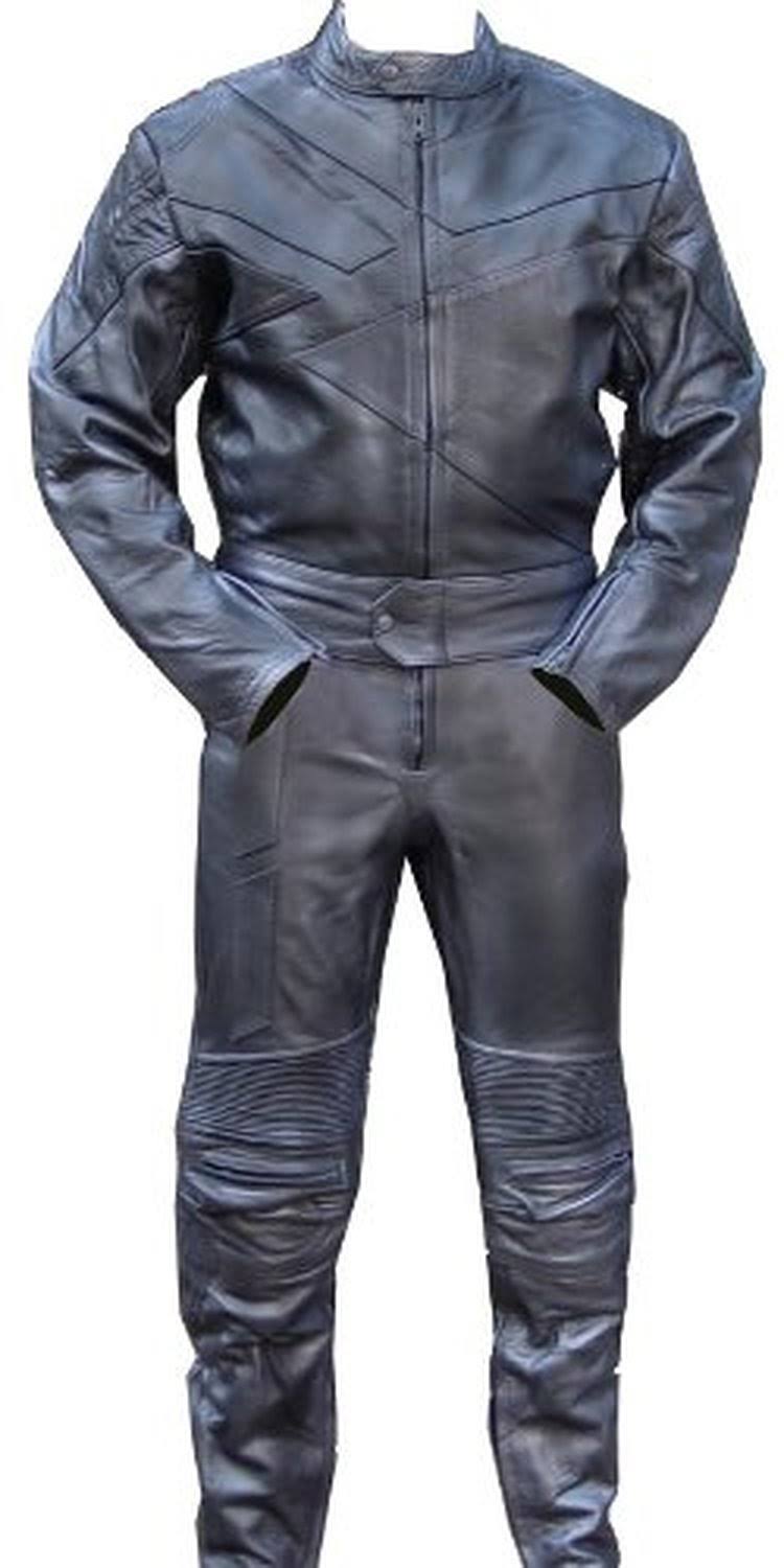 Black All Leather Motorcycle Racing Suit O547