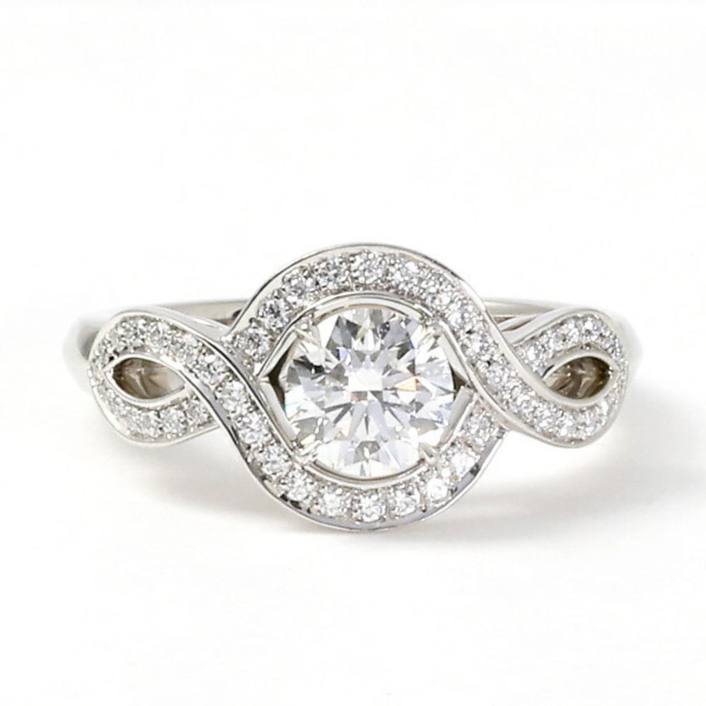 Lily Cluster Engagement Ring PT950 M69705