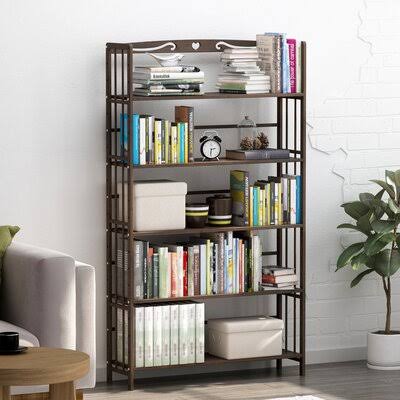 3-Tier Solid Wood Bookcase Storage Shelves with 5 Shelves G537411