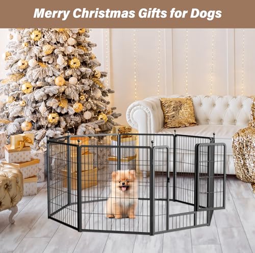Black 32" Height 8 Panels Heavy Duty Dog Playpen N372518