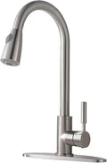 Single Handle Brushed Nickel Kitchen Faucet with Pull Down Sprayer Q216