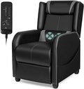 Gray Ergonomic PU Leather Massage Recliner Chair with Footrest & Headrest F14036