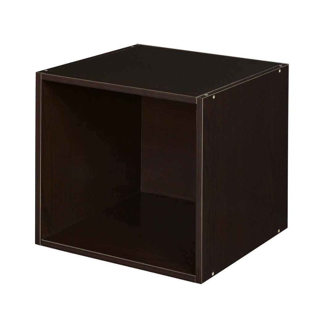 12 Cube Storage Set with 6 Canvas Bins White Wood Grain Natural J8558