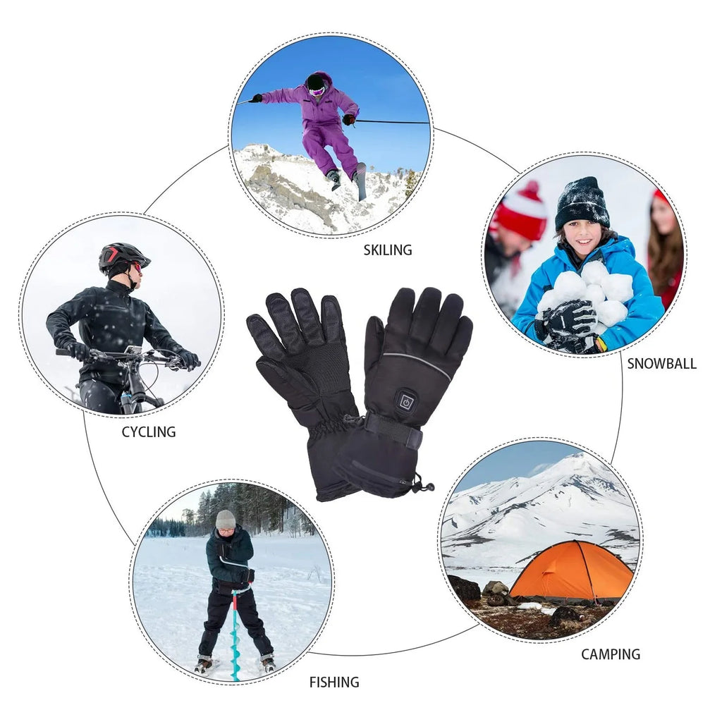 Black Rechargeable Electric Heated Gloves F657