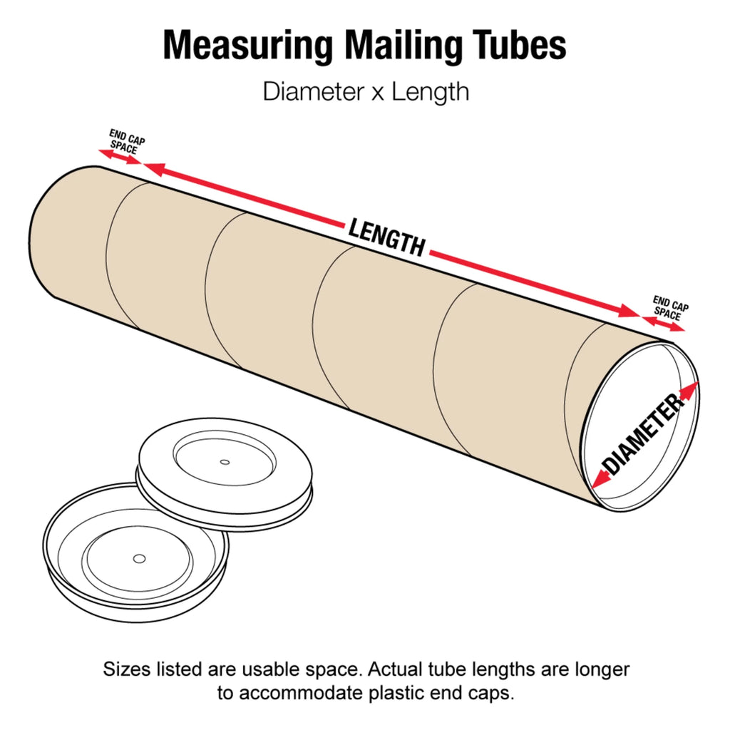 Kraft Mailing Tubes with Caps 2" x 24" 6/Case A283162