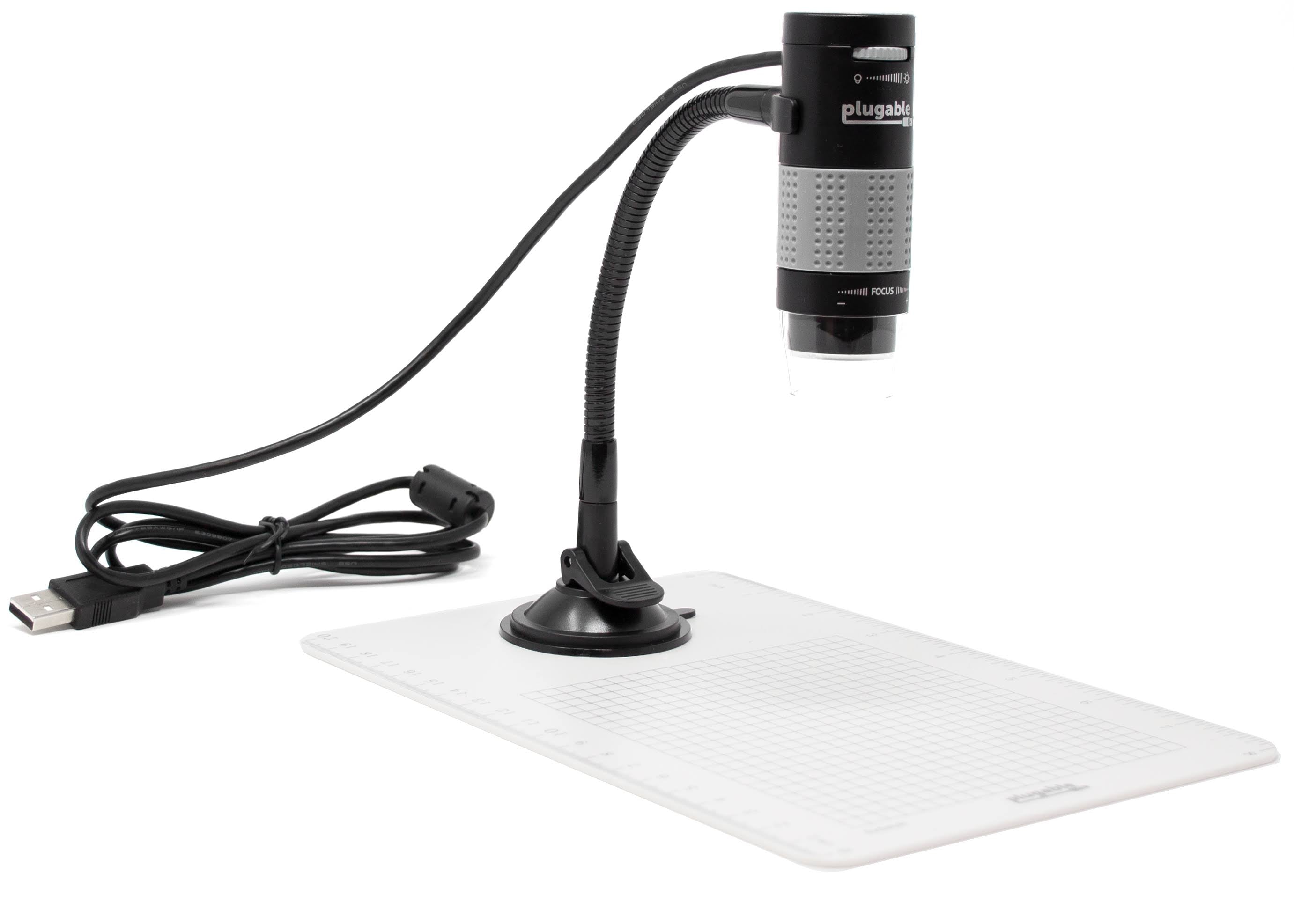 Black USB Digital Microscope 250X Magnification Flexible Stand A309679