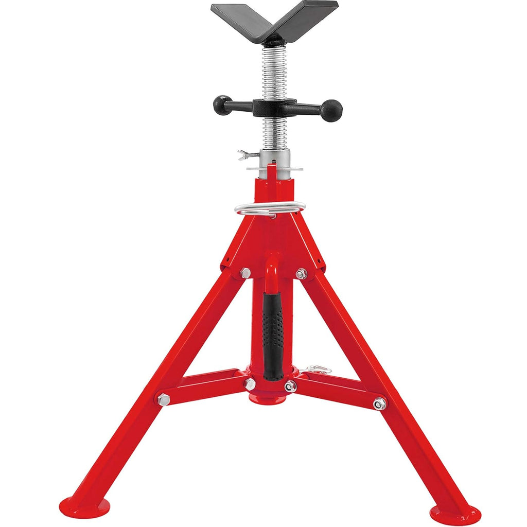 V Head Pipe Stand, Adjustable Height 20-37, 2500 lb. Load Capacity, Carbon Steel R591