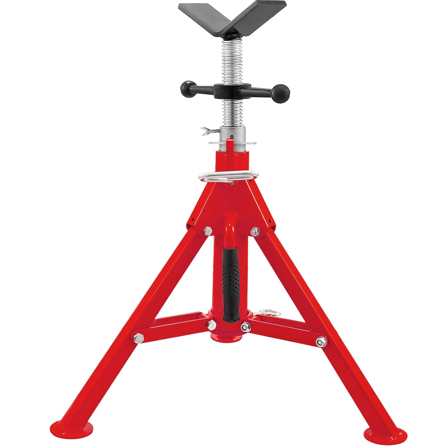 V Head Pipe Stand, Adjustable Height 20-37, 2500 lb. Load Capacity, Carbon Steel R591