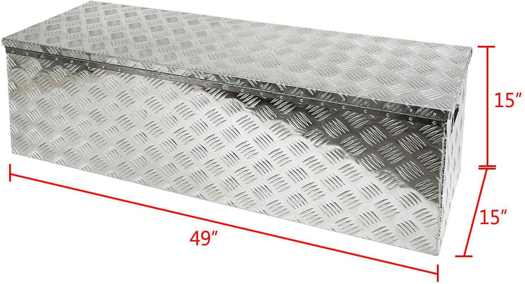 Truck Bed Tool Box Aluminum 48 X 15 X 15 Inch Silver V3287