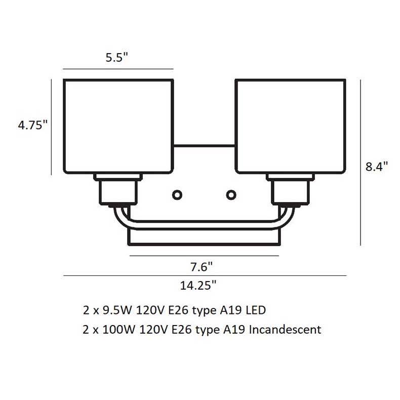 2-Light Wall/Bath Light Brushed Nickel I5650