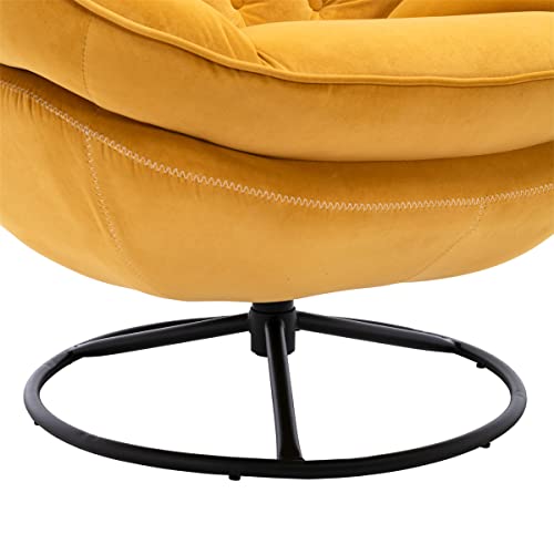 Purple Velvet Swivel Accent Chair with Ottoman Set H86276