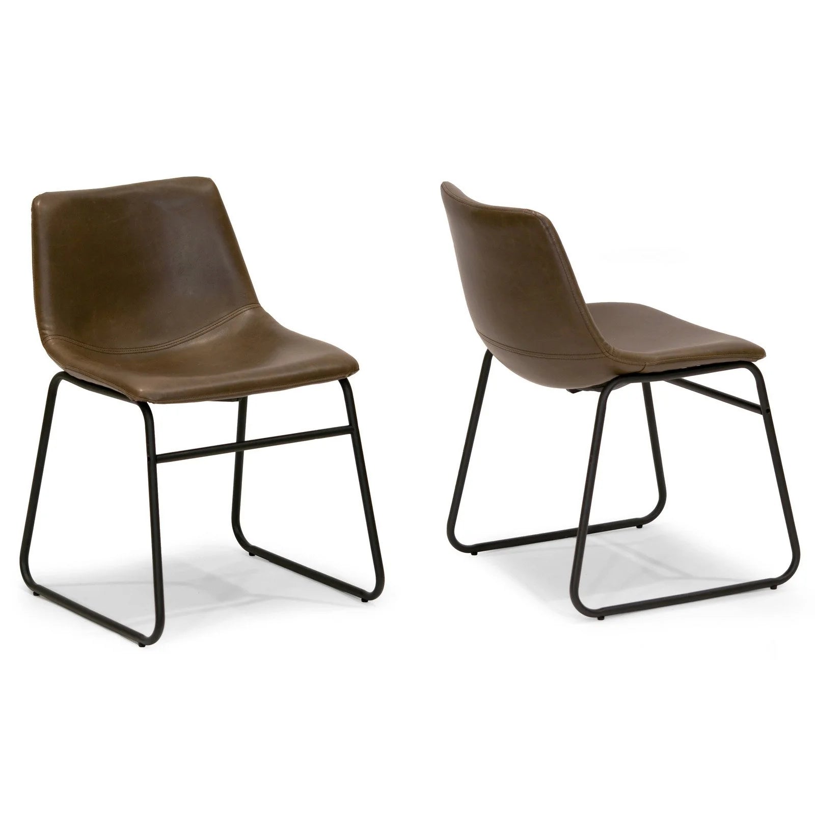 Gray Faux Leather Dining Chairs Set of 2 V381