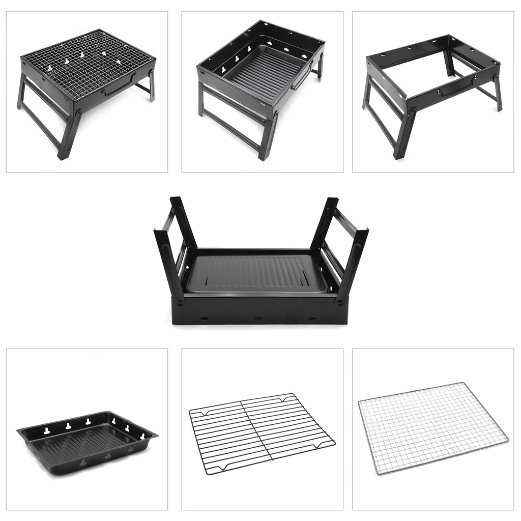 Compact Charcoal Barbecue Grill Camping Cooker L52527