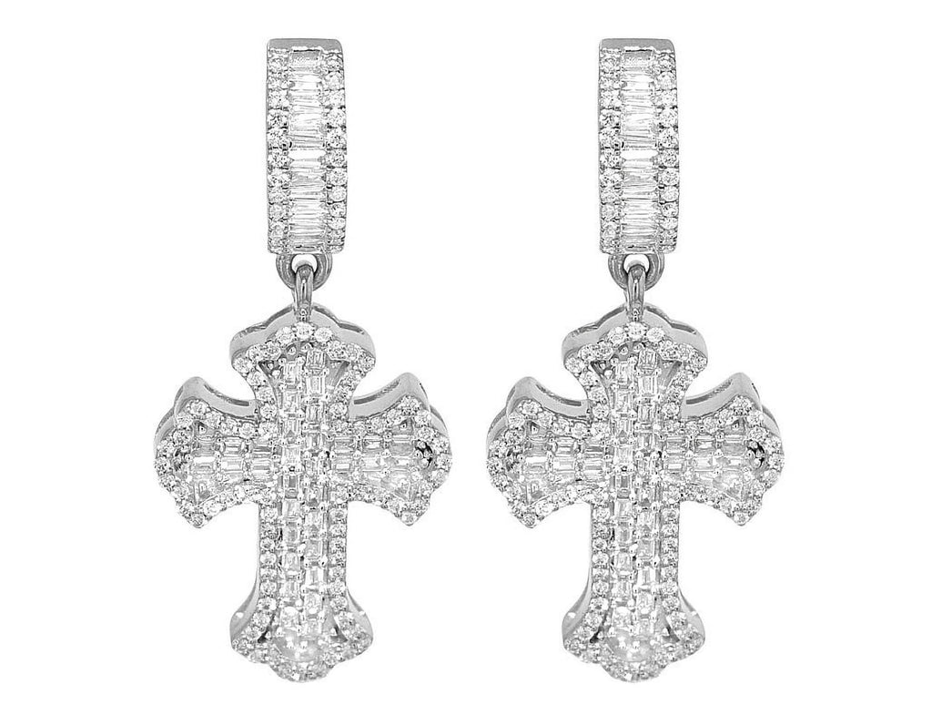 1.20 CT Diamond Dangle Drop Earrings White Gold Q7186